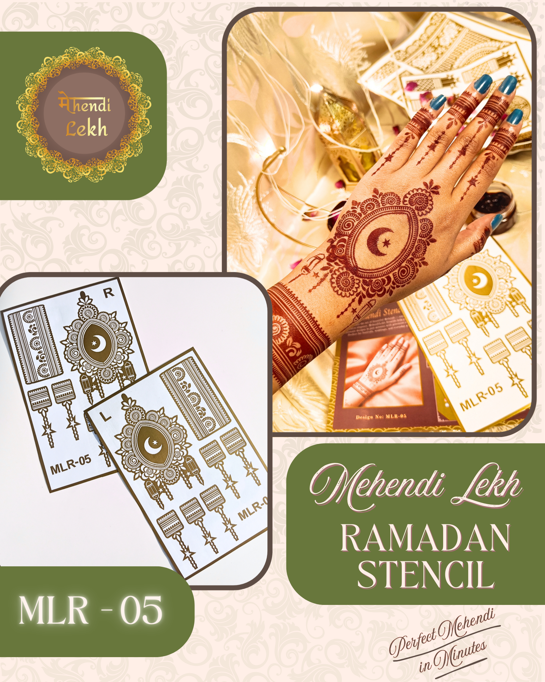 Eid Mehendi Stencil MLR-05
